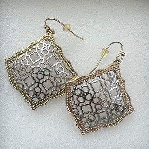 Classic Kendra Scott Gold and Silver Filigree Earrings
